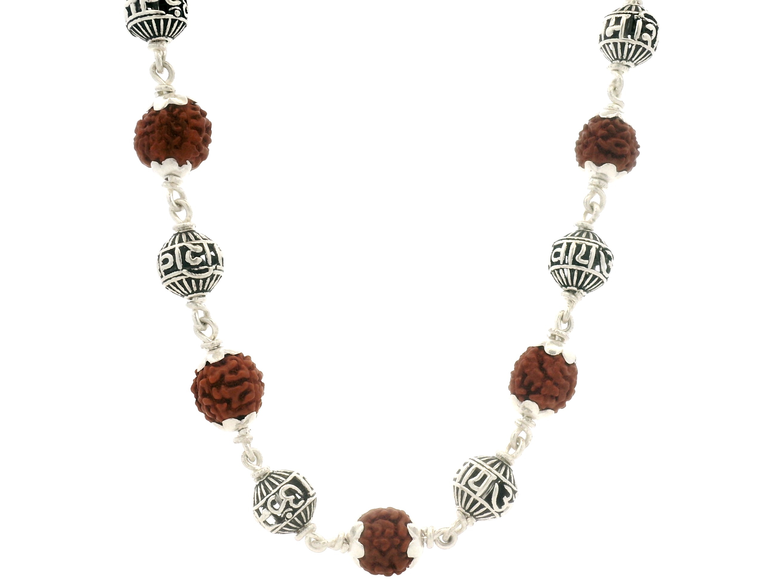 RUDRAKSH SILVER SHIVAYA MALA 925 PST (8-9MM)