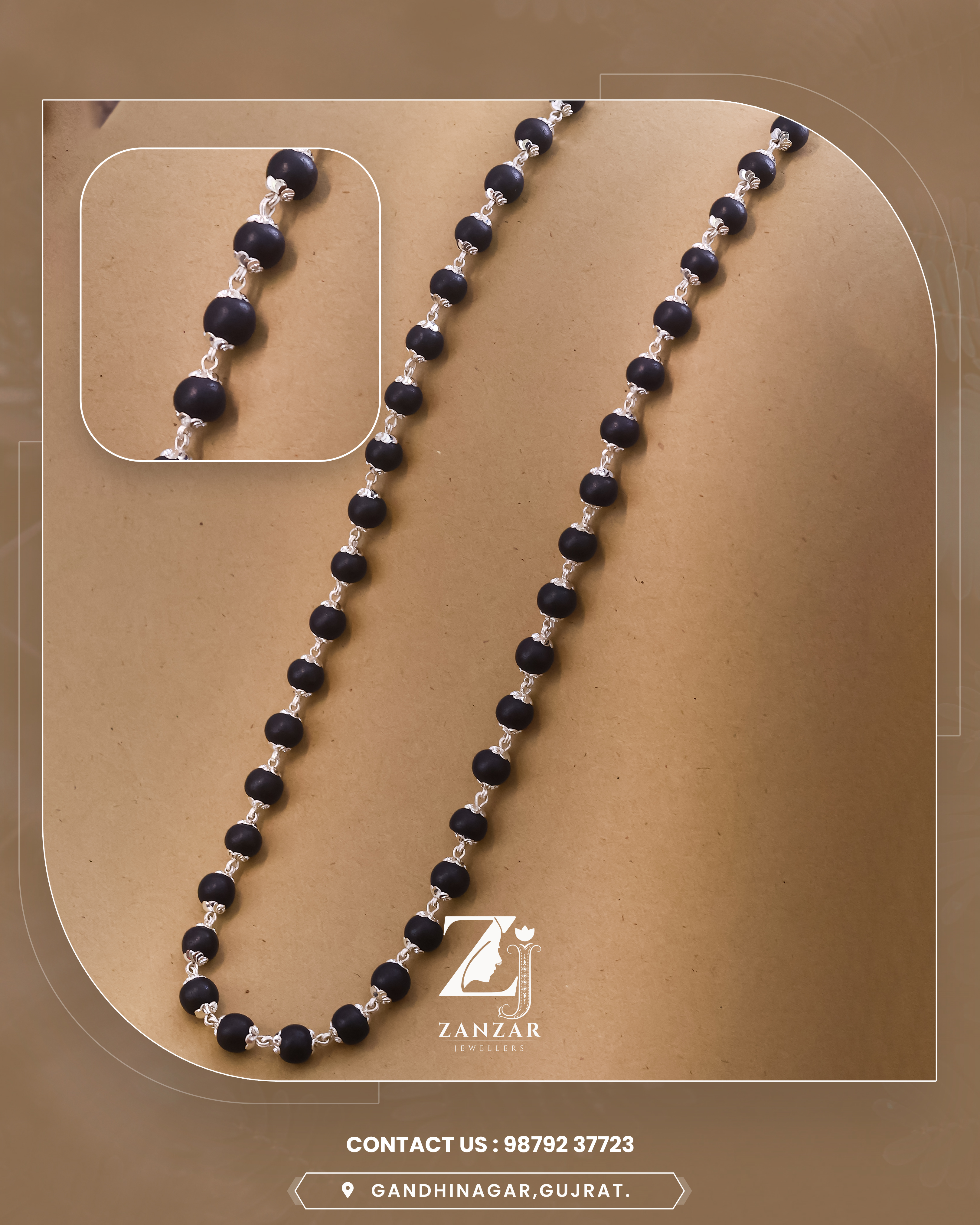 KARUNGALI MALA 925 (6-7 MM)