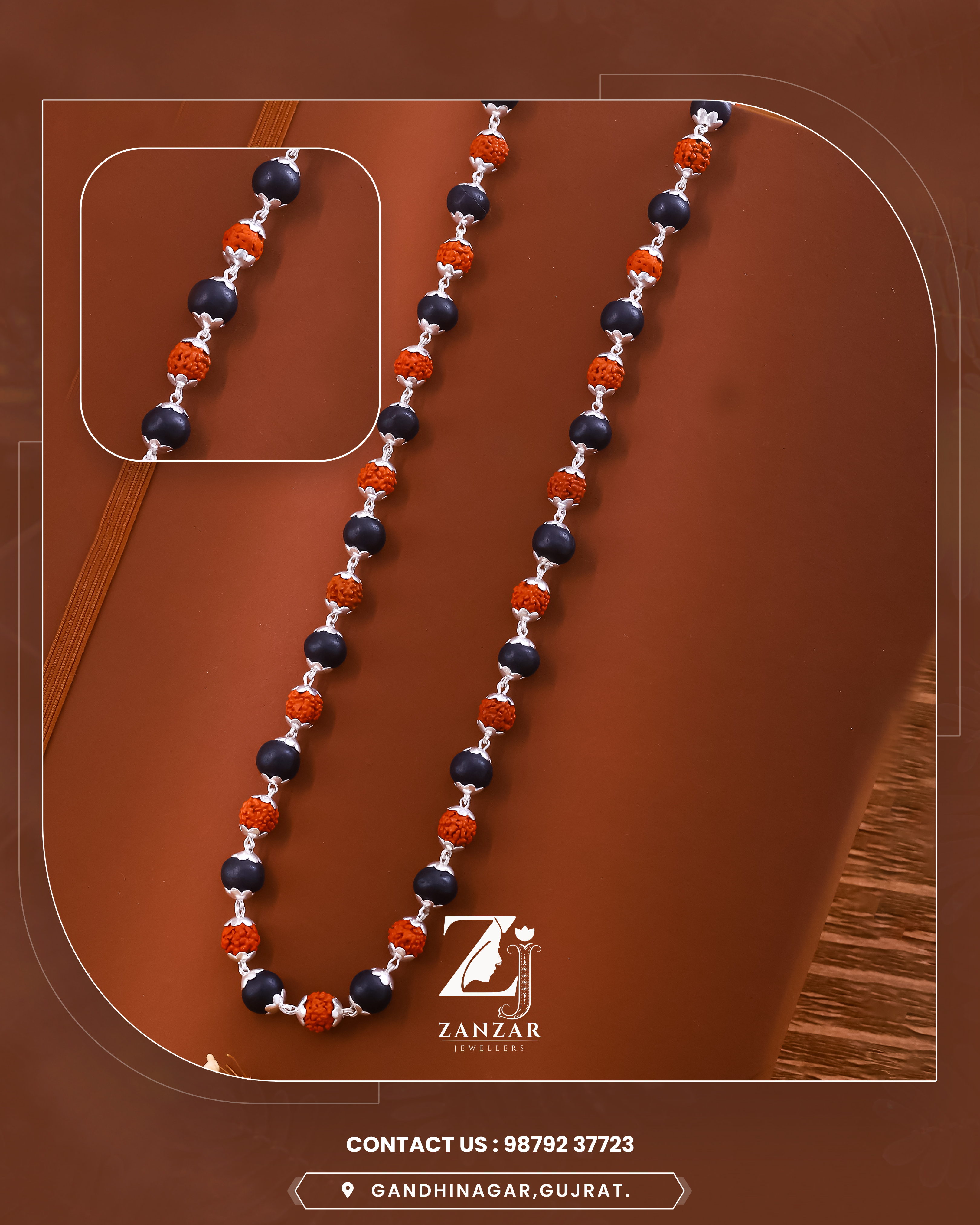 RUDRAKSH SILVER RUDRA KARUNGALI MALA 925