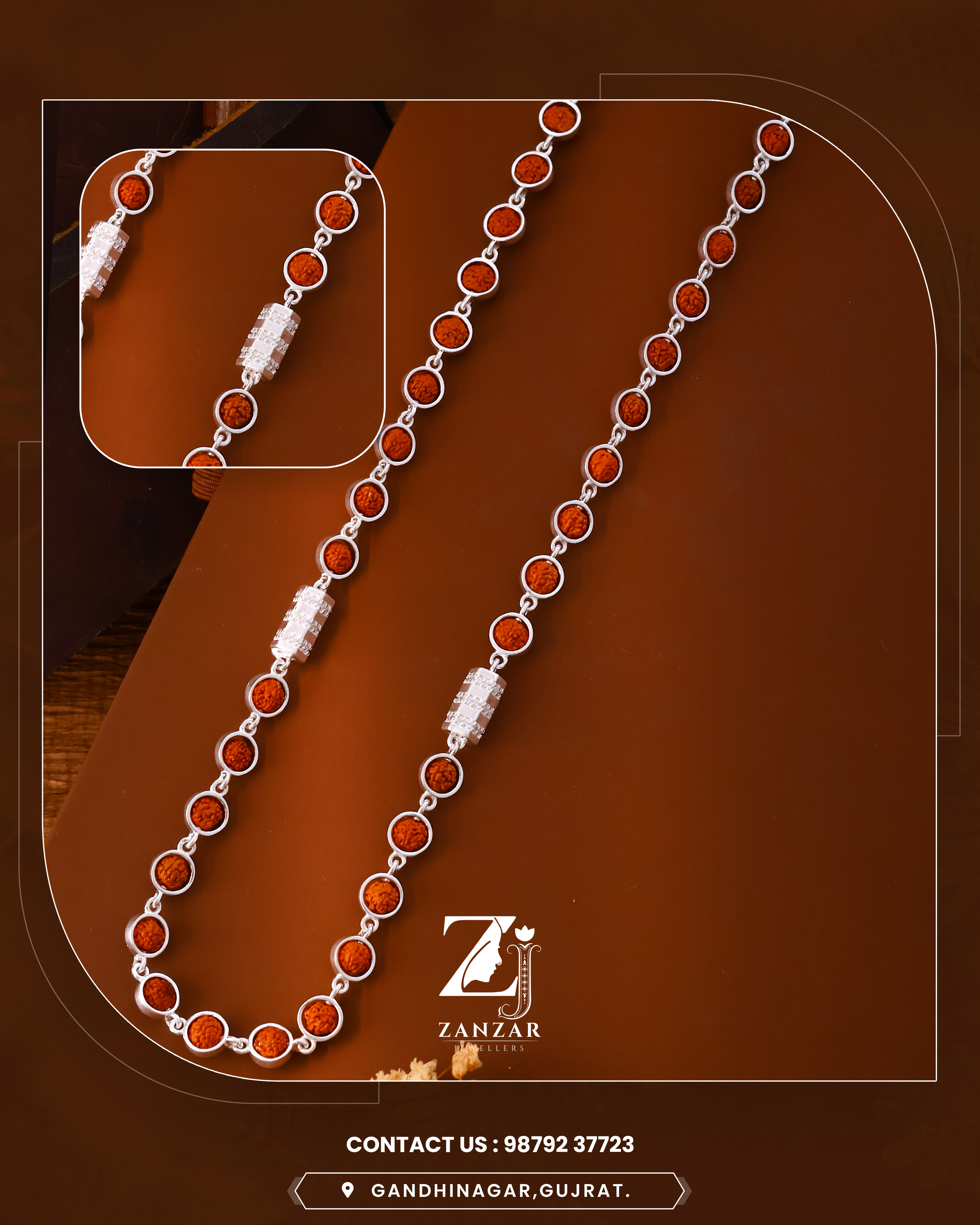 RUDRAKSH PRANAVDHARA CYLINDRICAL MALA (CIRCLE)