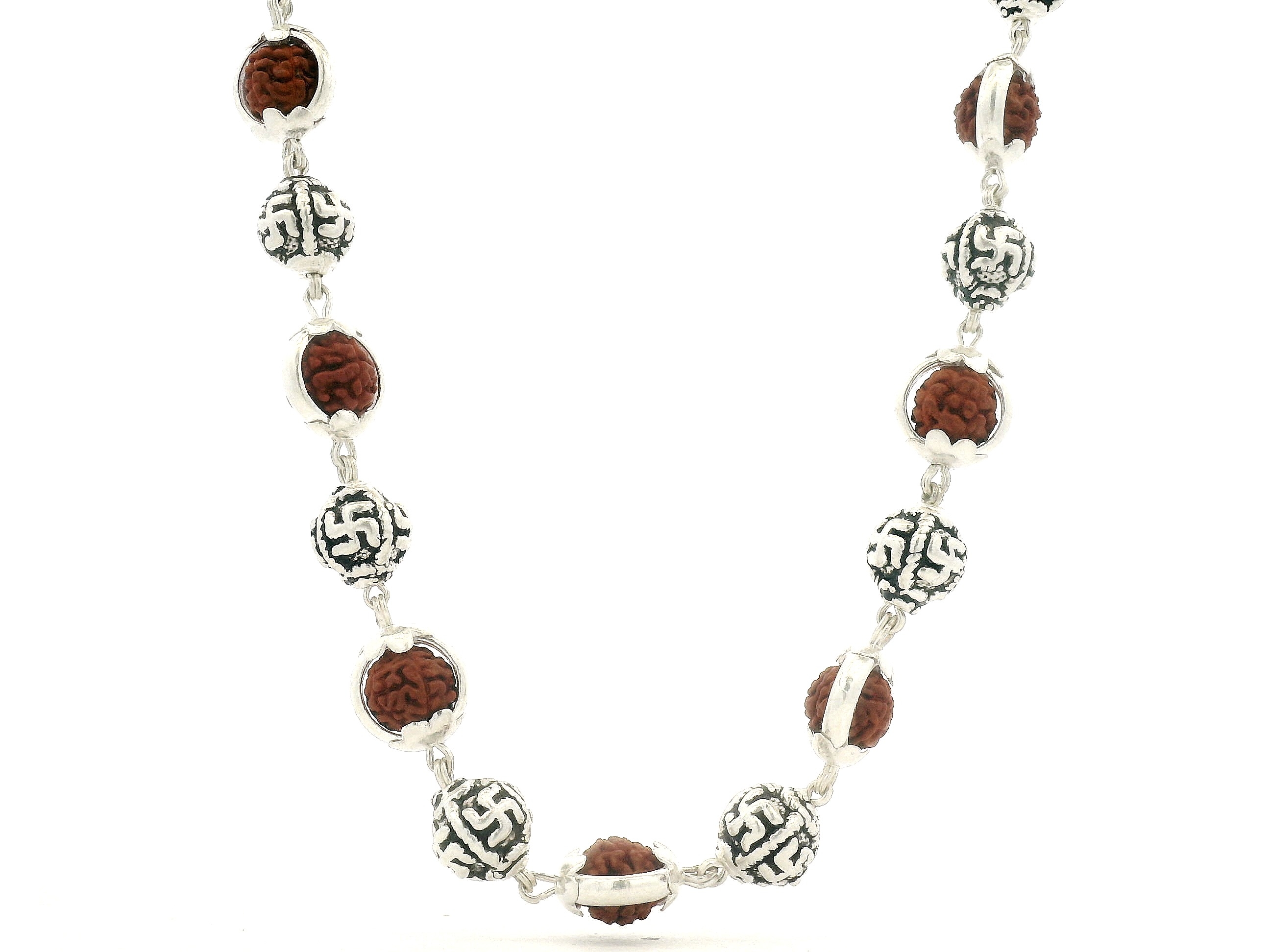 RUDRAKSH SILVER RUDRA SWASTIK MALA 925