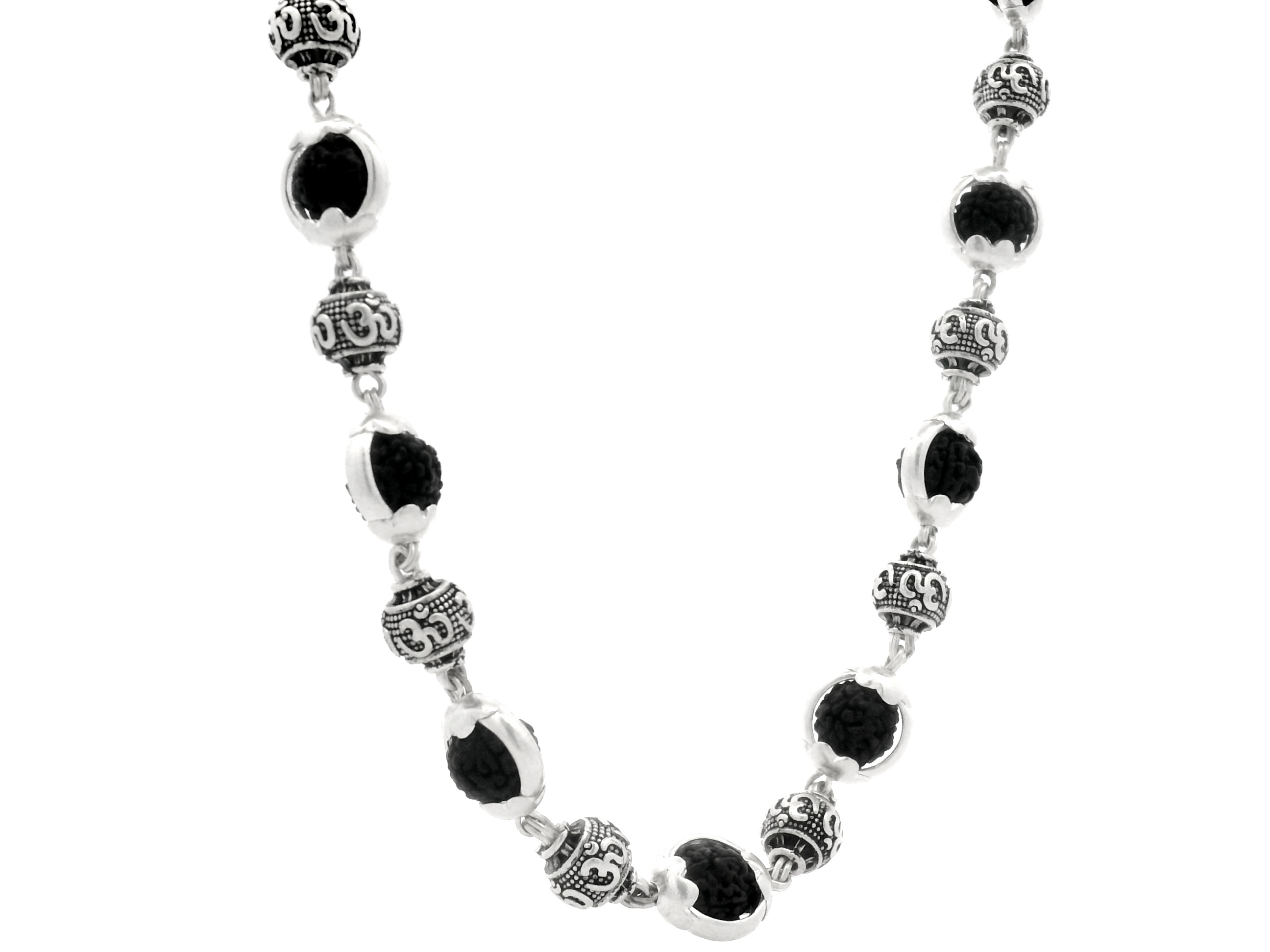 RUDRAKSH SILVER OMKAR MALA 925