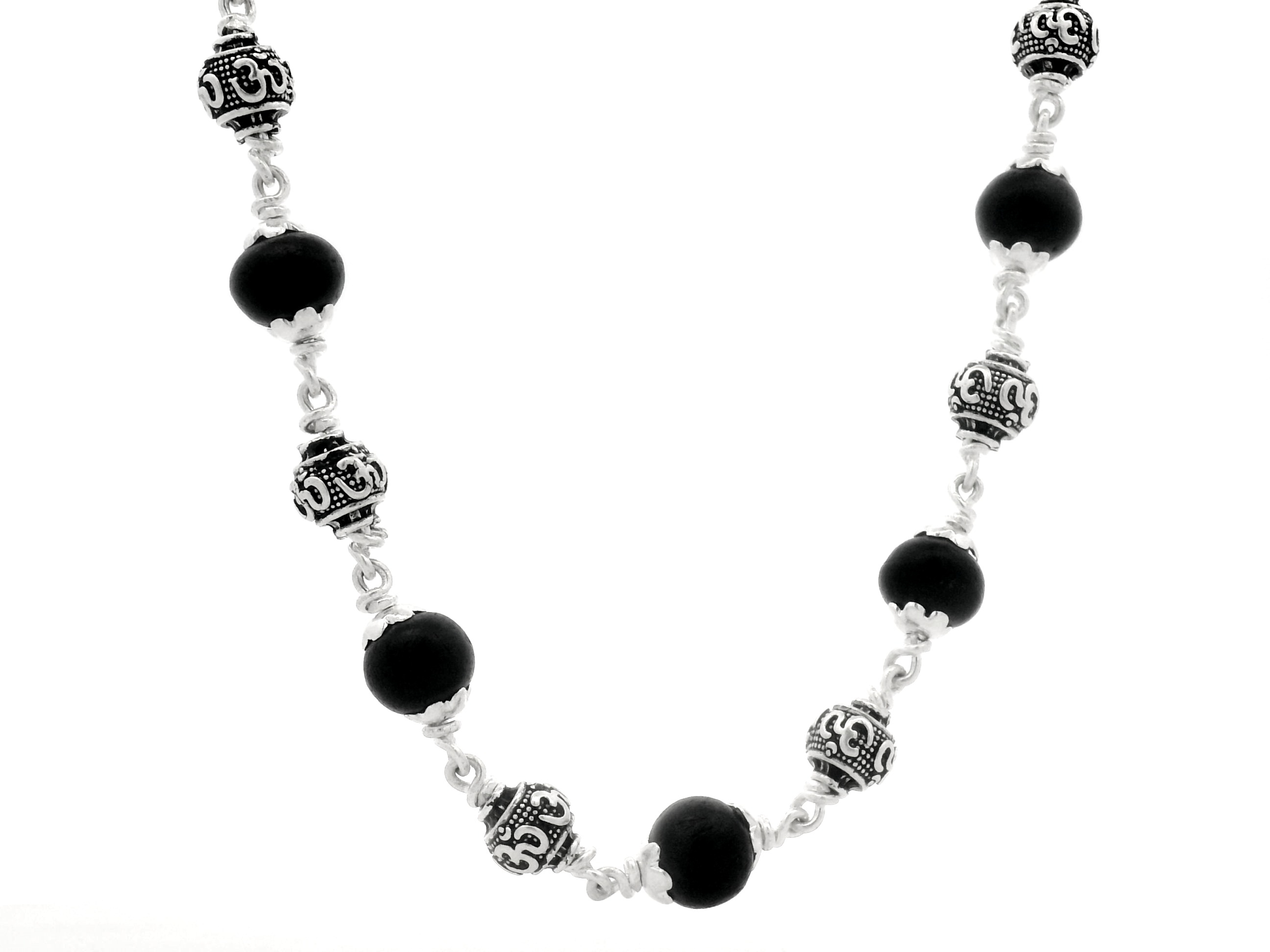 OM KARUNGALI MALA 925 PST (8-9MM)