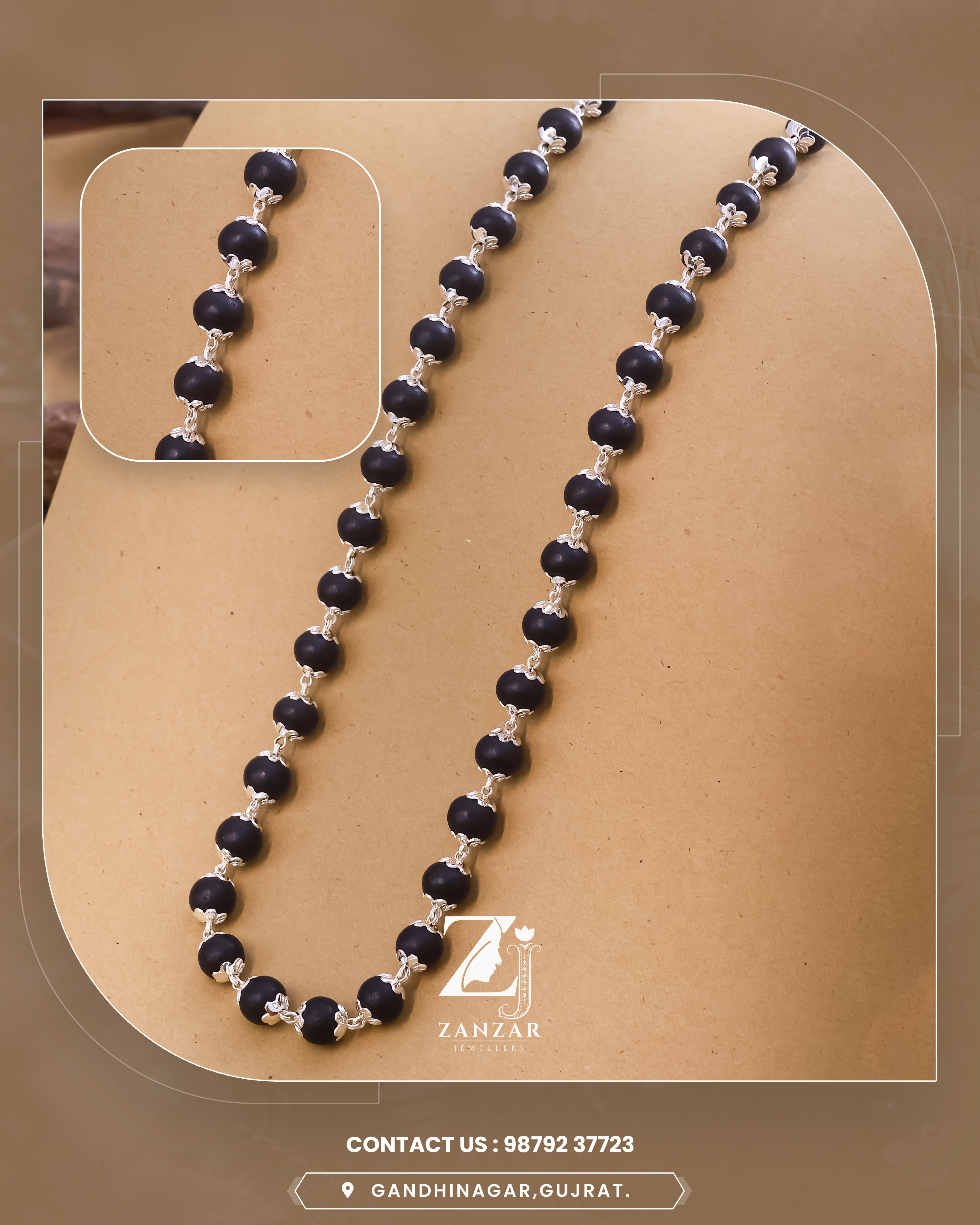 KARUNGALI MALA 925 (8-9 MM)