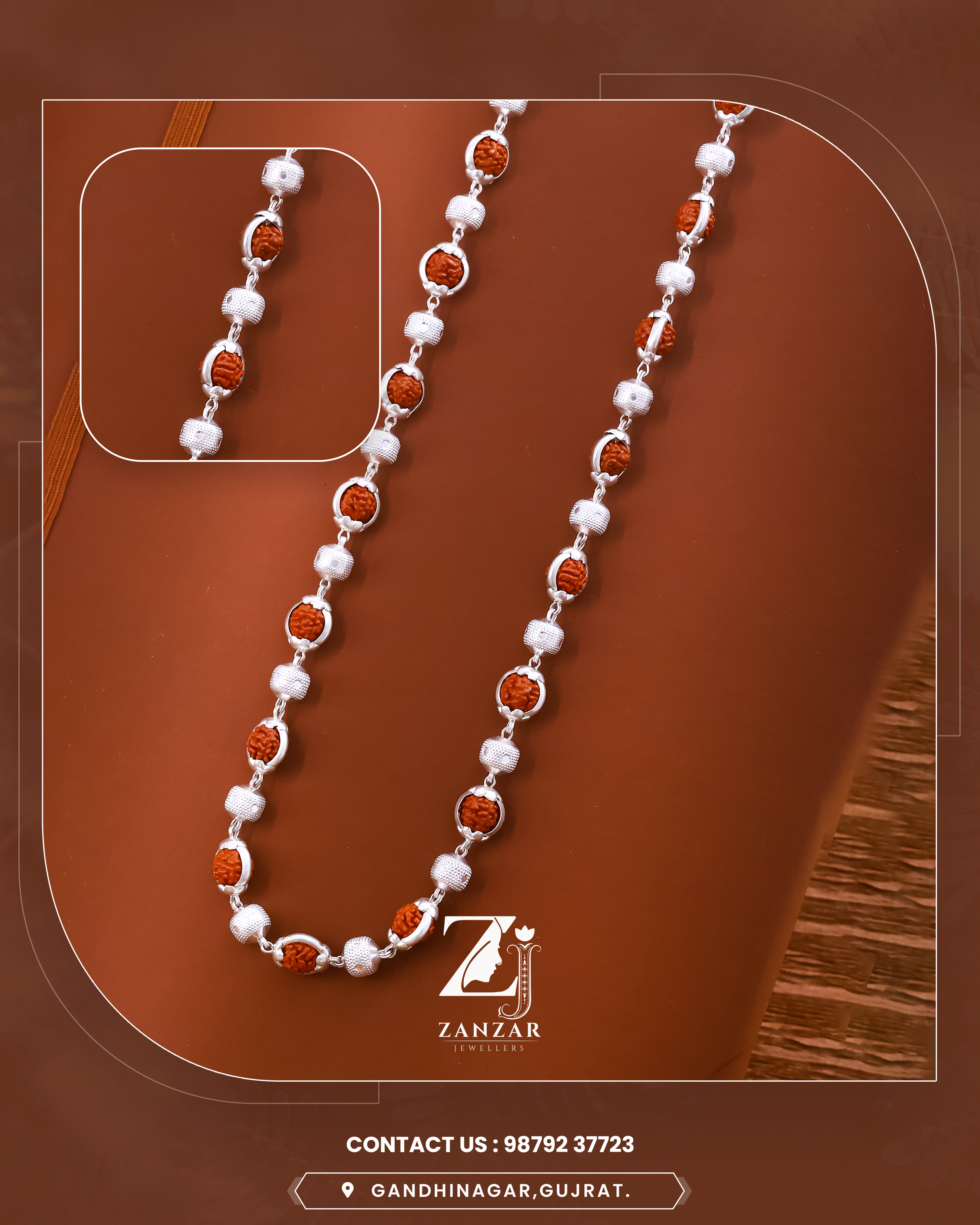 RUDRAKSH SILVER RUDRADHARA MALA 925