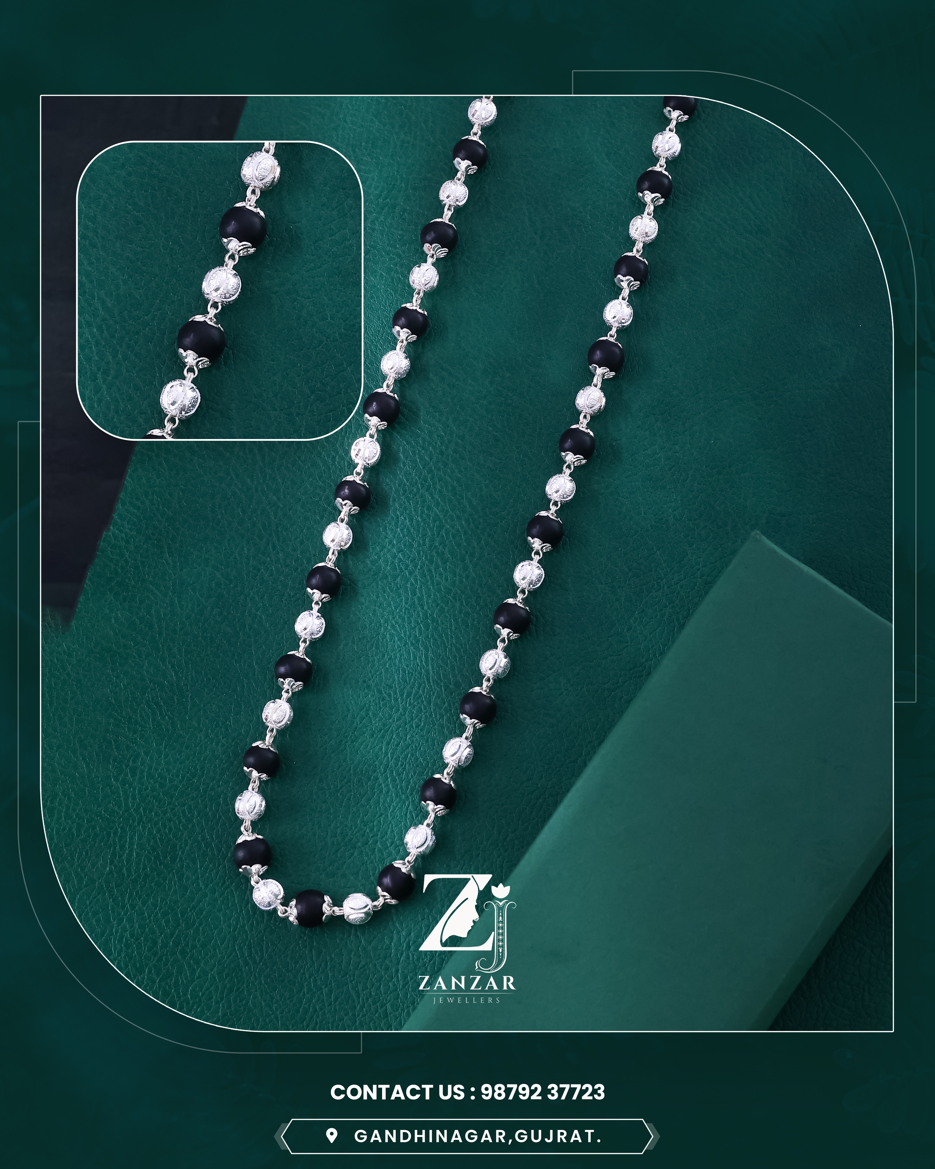 Karungali Fancy Dull O Cut Mala 925