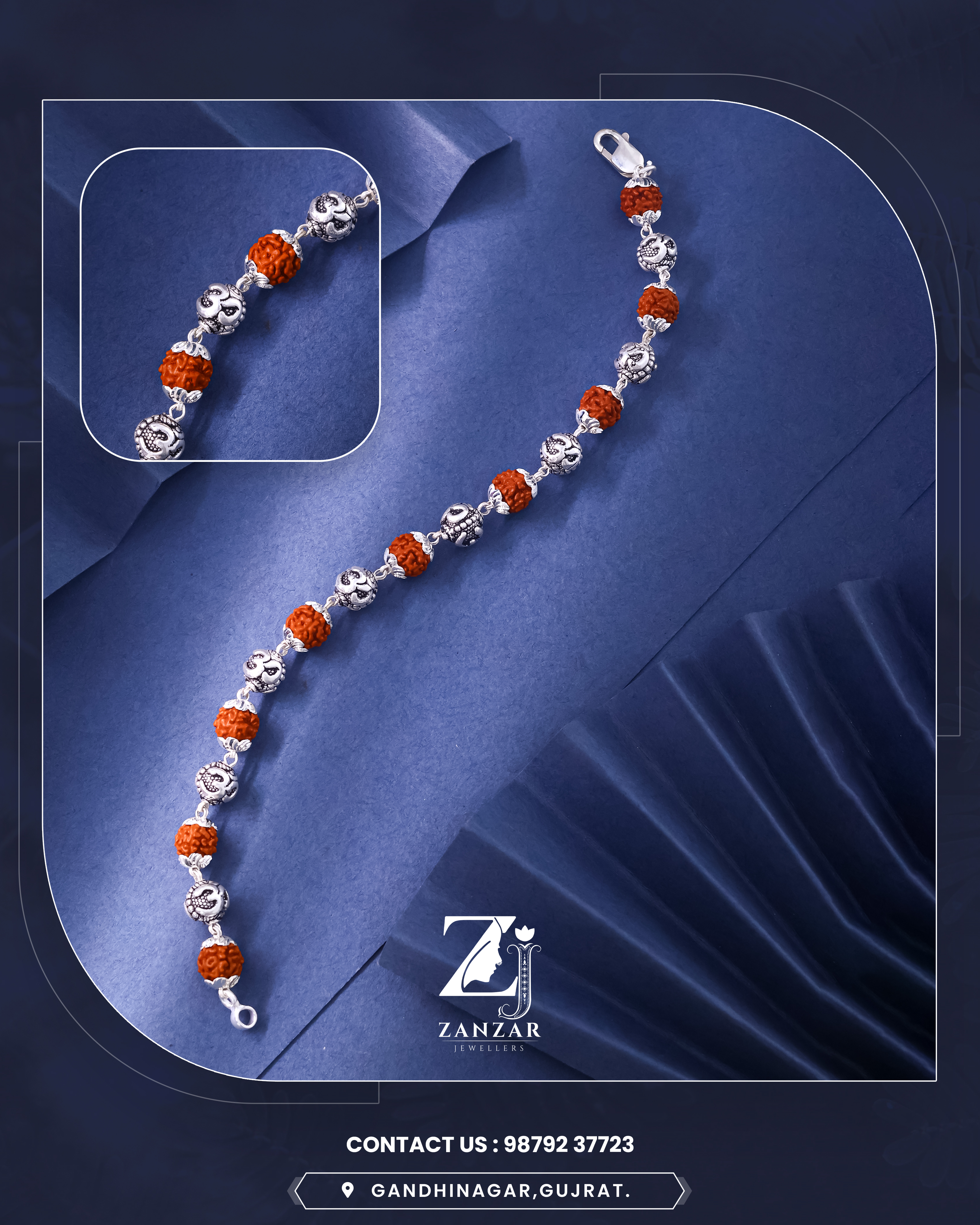 Rudraksh Silver Omkaraksha Bracelet 925